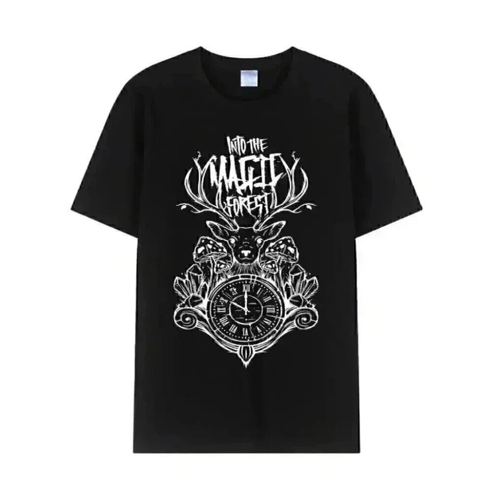 Women's‎ Gothic Punk T-shirts Printed Into the magic forest Casual Loose